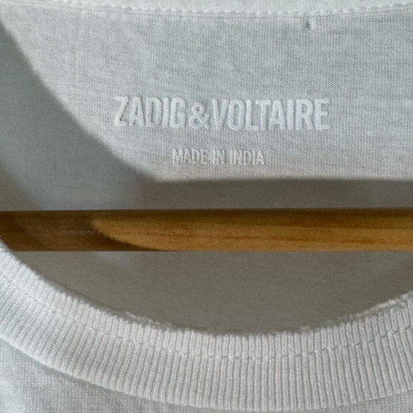 Zadig & Voltaire White Tee with Red Script Design ❤️ - Picture 2 of 8